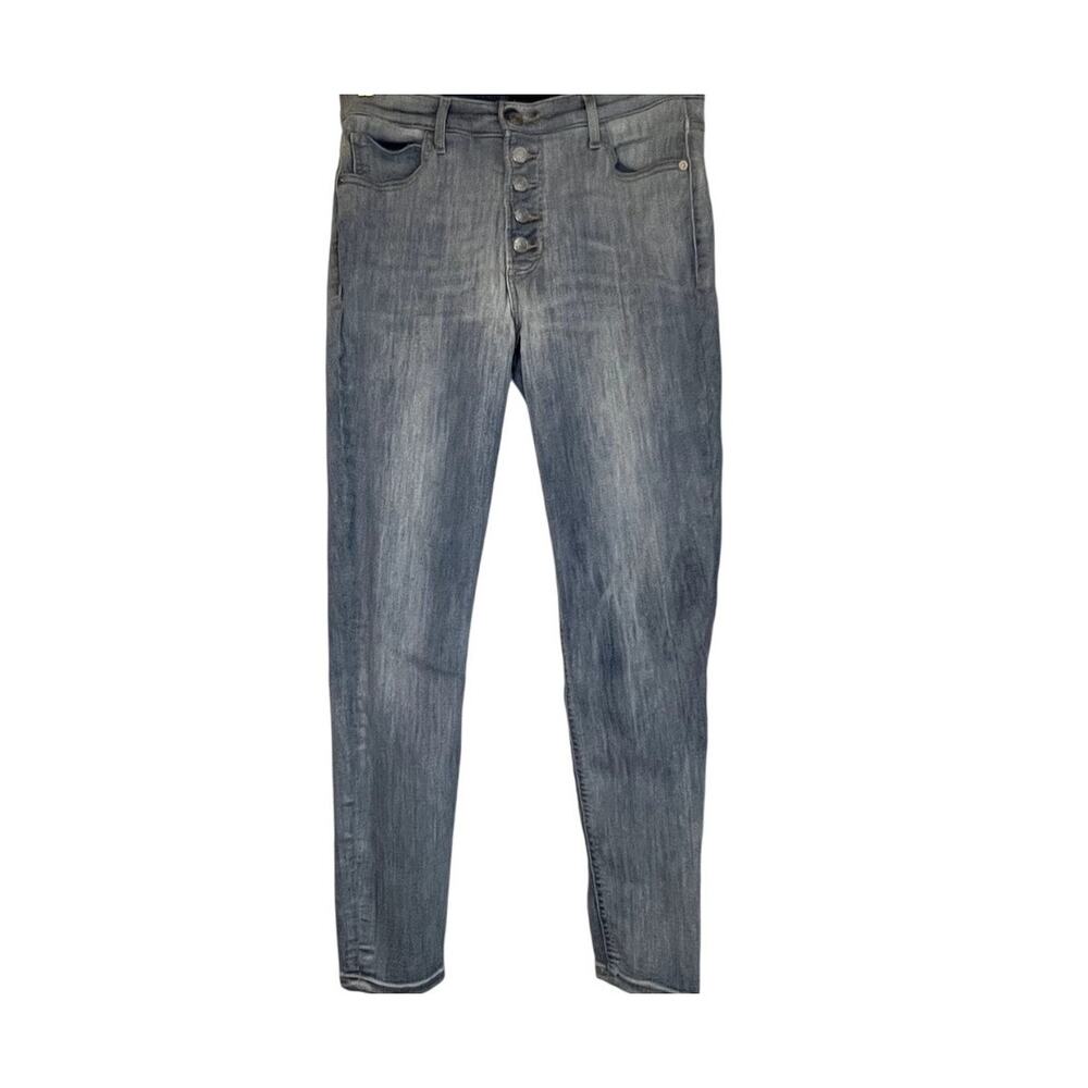 Express Light Wash Button Fly Cropped Stretch Jeans Size 8 High Rise
